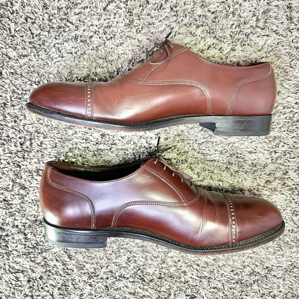 Florsheim Cap Toe Oxford Dress Shoes Men Size 10.5 Brown Formal Old Money‎